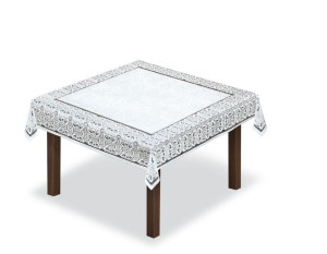 Obrus Żakardowy Kwadratowy 140x140 Biały 250202