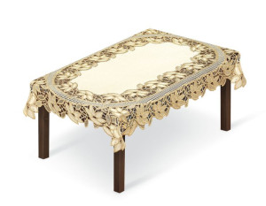 Obrus Żakardowy Kwadratowy 180x180cm Krem/c. Złoty 245122