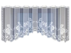 BIAŁA FIRANKA ŻAKARDOWA 218370 115x300 cm z podkrojem