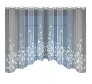 Firana żakardowa biała 242491 150x450 cm z podkrojem
