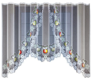 BIAŁA FIRANKA ŻAKARDOWA  219060  150x300cm z podkrojem, m-ka