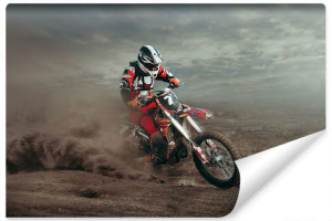Fototapeta Młodzieżowa Motocykl CROSS Pustynia Nowoczesny Wzór 3D 180x120cm
