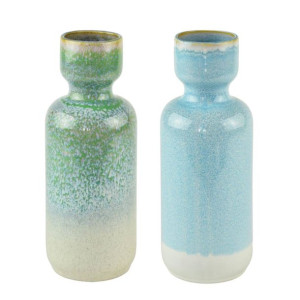 Wazon ceramiczny, 26 cm, niebieski/zielony