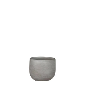 Osłonka ceramiczna na doniczkę jasnoszara śr. 12cm