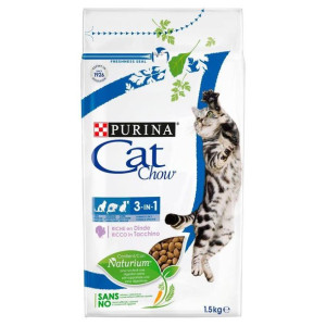 PURINA CAT CHOW SPECIAL CARE 3w1 Bogata w indyka 1,5kg