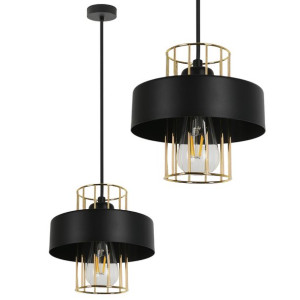 Lampa Wisząca W Stylu Loft Estella 1A Czarna Metal