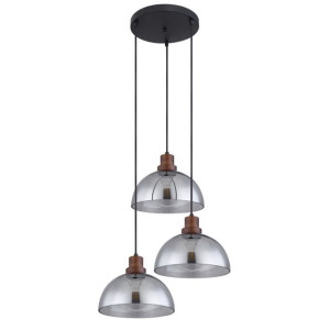 Kaskada lampa wisząca Salsa szklane kopuły czarne przydymione