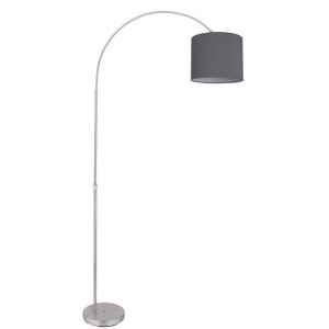 Podłogowa lampa salonowa Sanna grafitowy abażur na wysięgniku