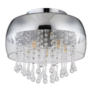 Plafon glamour Kalla kulista lampa sufitowa crystals srebrna