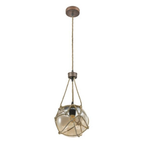 Marynistyczna lampa wisząca Tiko okrągły zwis z liną konopną