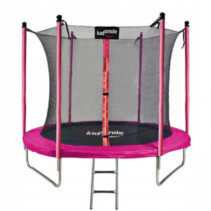 TRAMPOLINA OGRODOWA KIDSMILE 12ft 374 cm drabinka Różowa TO-01