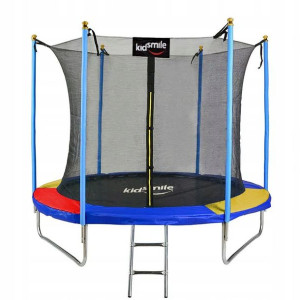 TRAMPOLINA OGRODOWA KIDSMILE 12ft 374 cm drabinka Multikolor TO-01