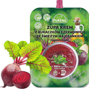 Zupa krem z buraków czerwonych ze świeżym majerankiem zagęszczona 350g