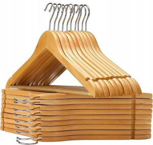 Drewniane Wieszaki Na Ubrania Naturalne - 48 Szt