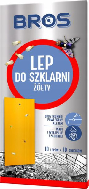 Bros Żółty Lep Do Szklarni 10 Szt. Na Szkodniki