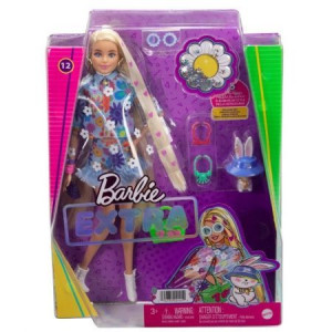 BRB Extra Lalka Komplet w kwiatki Blond włosy