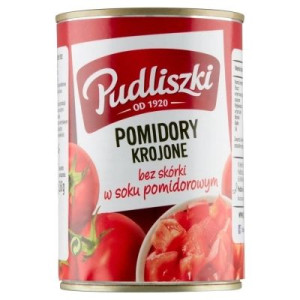 Pakiet 12szt Pudliszki Pomidory krojone bez skórki  400g