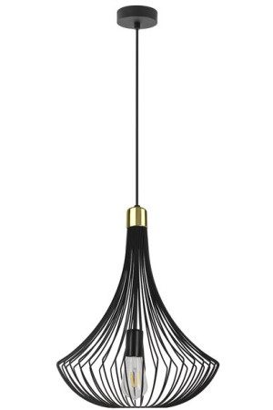 Lampa Wisząca Bella 1 Zwis Druciak Czarny Do Pokoju