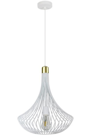 Lampa Wisząca Bella 1 Zwis Druciak Biały Do Pokoju