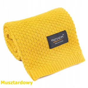 Kocyk otulacz bambus/bawełna 80/100 cm Żółty