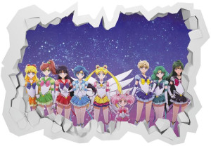 Sailor moon 100x70, naklejka 3D, plakat