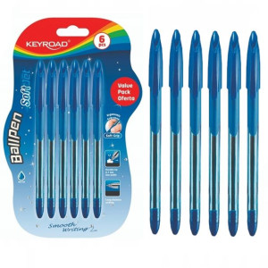 Długopis Klasyczny Keyroad Ball Pen Soft Jet 0,7Mm Na Blistrze 6Szt