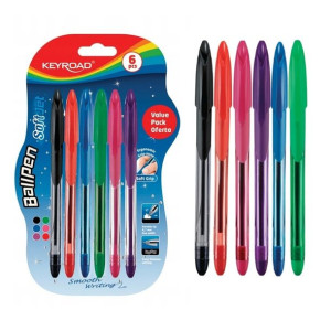 Długopis Klasyczny Keyroad Ball Pen Soft Jet 0,7Mm Na Blistrze 6Szt
