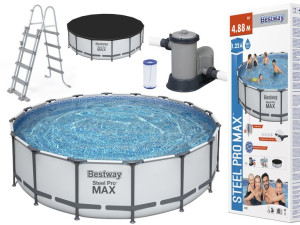 basen stelażowy BESTWAY 488/122 cm + pompa + filtr