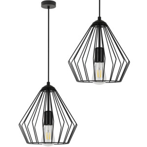 Lampa Wisząca Rio1D Zwis Druciak Czarny Do Pokoju