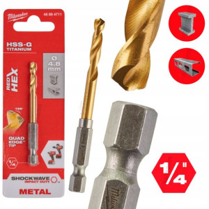 Wiertło Do Metalu Milwaukee Hss-g - 4,8x78 Mm