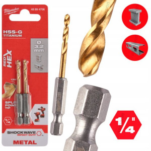 Wiertło Do Metalu Milwaukee Hss-g - 3,2x66,5 Mm