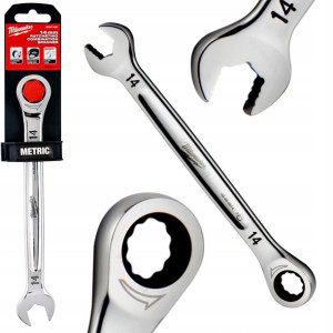 Klucz Milwaukee Płasko Oczkowy Z Grzechotką 14 Mm