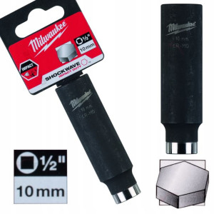 Nasadka Udarowa Długa 1/2" Milwaukee 10 Mm