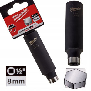 Nasadka Udarowa Długa 1/2" Milwaukee 8 Mm