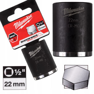 Nasadka Udarowa Krótka Milwaukee 1/2" 22 Mm