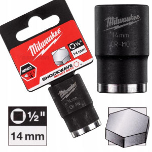 Nasadka Udarowa Krótka Milwaukee 1/2" 14 Mm
