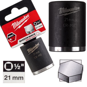 Nasadka Udarowa Krótka Milwaukee 1/2" 21 Mm