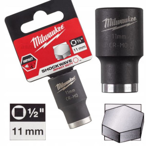 Nasadka Udarowa Krótka Milwaukee 1/2" 11 Mm