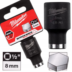 Nasadka Udarowa Krótka Milwaukee 1/2" 8 Mm