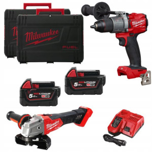 Zestaw Wkrętarka Szlifierka Milwaukee 2x Aku 5ah