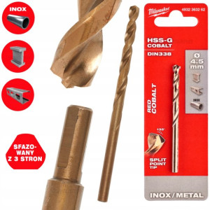 Wiertło Cobaltowe Do Metalu Milwaukee Hss-g 4,5 Mm