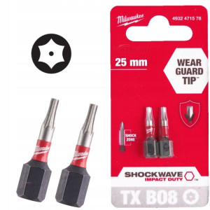 Milwaukee Bit Udar Torx Shockwave Txbo8 25mm 2szt