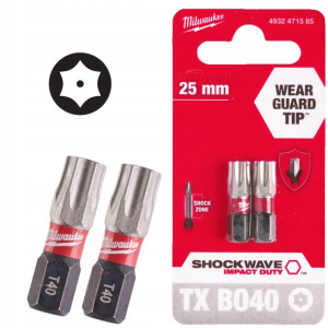 Milwaukee Bit Udar Torx Shockwave Txbo40 25mm 2szt