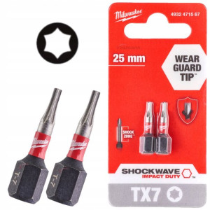 Milwaukee Bit Udarowy Torx Shockwave Tx7 25mm 2szt