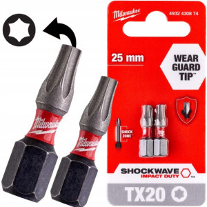 Milwaukee Bit Udar Torx Shockwave Tx20 25mm 2szt