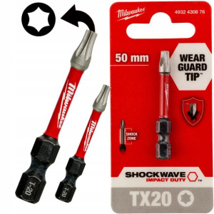 Milwaukee Bit Udar Torx Shockwave Tx20 50mm