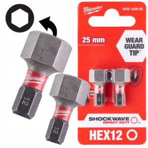 Milwaukee Bit Udarowy Hex Shockwave 12 Mm 2szt