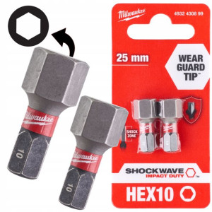 Milwaukee Bit Udarowy Hex Shockwave 10 Mm 2szt