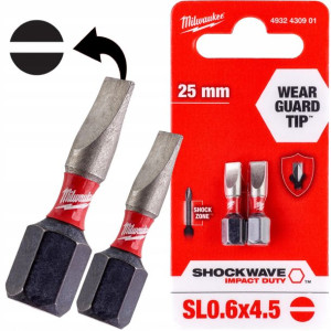 Bit Udarowy Milwaukee Sl 0.6 X 4.5 Mm 25mm 2szt