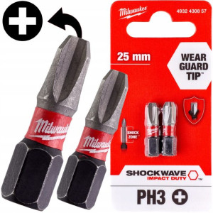 Milwaukee Bit Udarowy Shockwave Ph 3 25mm 2szt
